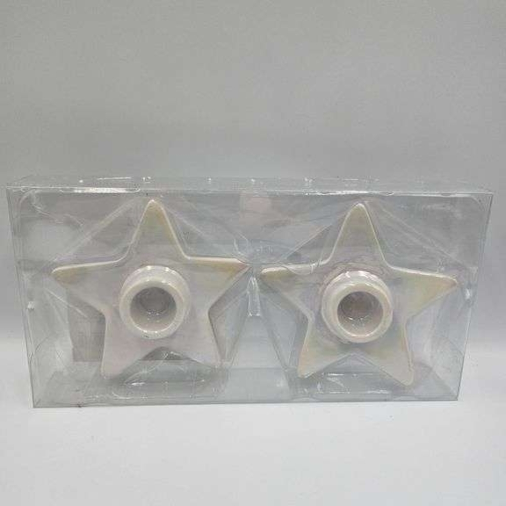 2 Star-Shaped Candle Holders